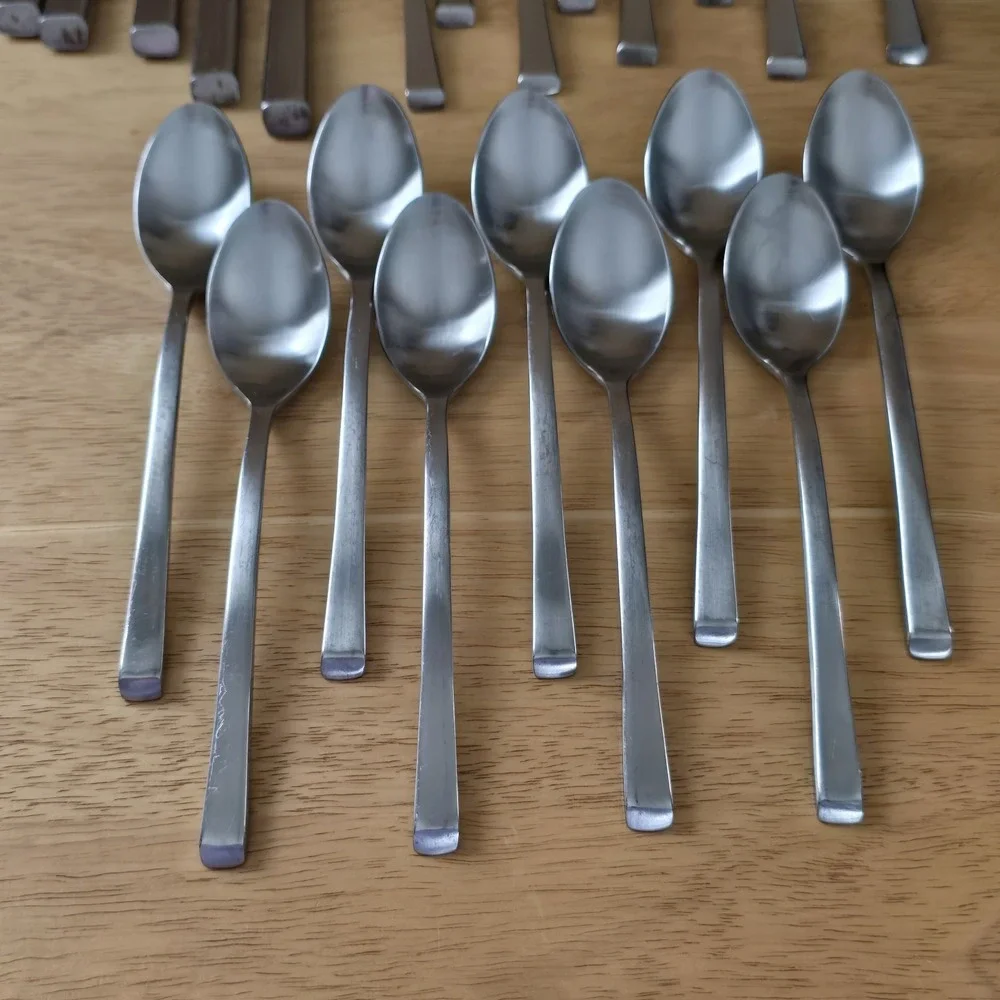 Cambridge Stainless Flatware Service for 9 Satin Tapered Handles 45 Piece Set